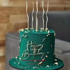 Happy Birthday Acrylic Cake Decoration - Dessert Table Dress Up Supplies