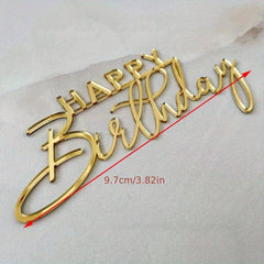 Happy Birthday Acrylic Cake Decoration - Dessert Table Dress Up Supplies