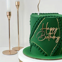 Happy Birthday Acrylic Cake Decoration - Dessert Table Dress Up Supplies