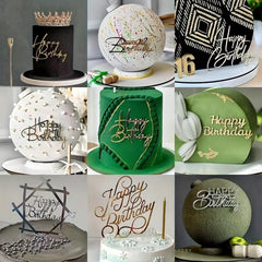 Happy Birthday Acrylic Cake Decoration - Dessert Table Dress Up Supplies