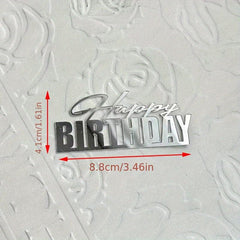 Happy Birthday Acrylic Cake Decoration - Dessert Table Dress Up Supplies