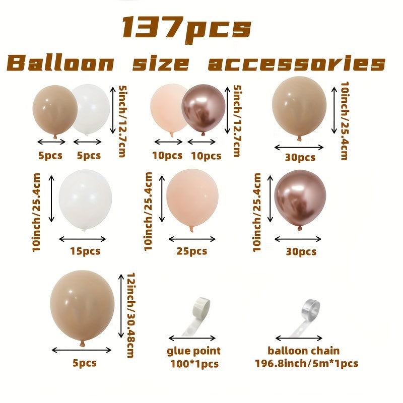 137pcs Nude Blush Balloon Garland Kit for Events