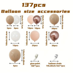137pcs Nude Blush Balloon Garland Kit for Events