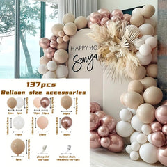 137pcs Nude Blush Balloon Garland Kit for Events