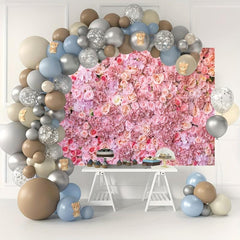 Pink Rose Flowers Backdrop for Parties, 152x101 cm