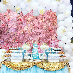 Pink Rose Flowers Backdrop for Parties, 152x101 cm