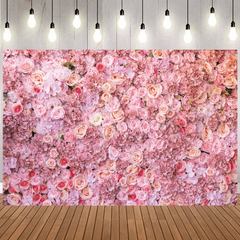 Pink Rose Flowers Backdrop for Parties, 152x101 cm