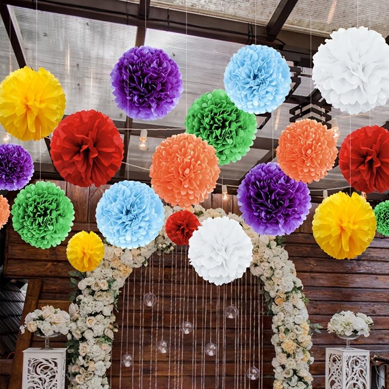 14pcs DIY Paper Flower Ball Pom Pom Charm Decoration