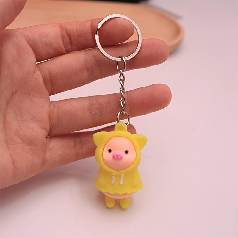 Raincoat Pig Key Pendant PVC Key Chain Piglet Keychain