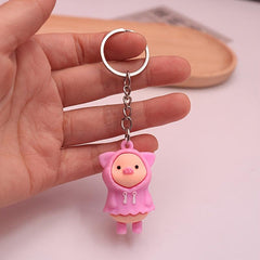 Raincoat Pig Key Pendant PVC Key Chain Piglet Keychain