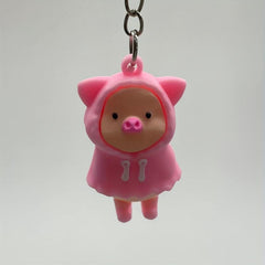 Raincoat Pig Key Pendant PVC Key Chain Piglet Keychain