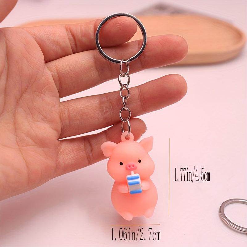Raincoat Pig Key Pendant PVC Key Chain Piglet Keychain