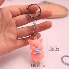 Raincoat Pig Key Pendant PVC Key Chain Piglet Keychain