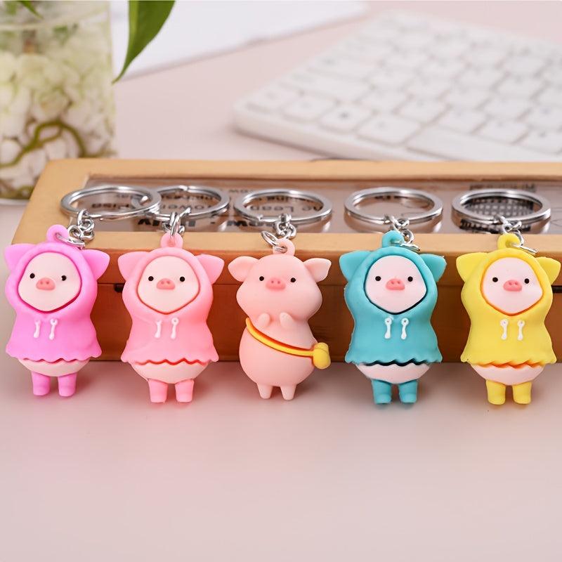 Raincoat Pig Key Pendant PVC Key Chain Piglet Keychain