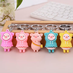 Raincoat Pig Key Pendant PVC Key Chain Piglet Keychain