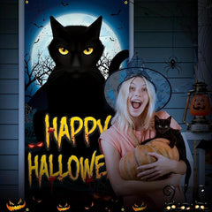 Halloween Scary Cat Door Cover - Perfect Trick or Treat Decoration
