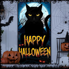 Halloween Scary Cat Door Cover - Perfect Trick or Treat Decoration