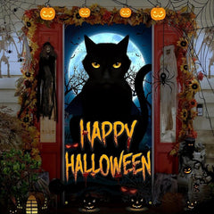 Halloween Scary Cat Door Cover - Perfect Trick or Treat Decoration