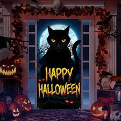 Halloween Scary Cat Door Cover - Perfect Trick or Treat Decoration