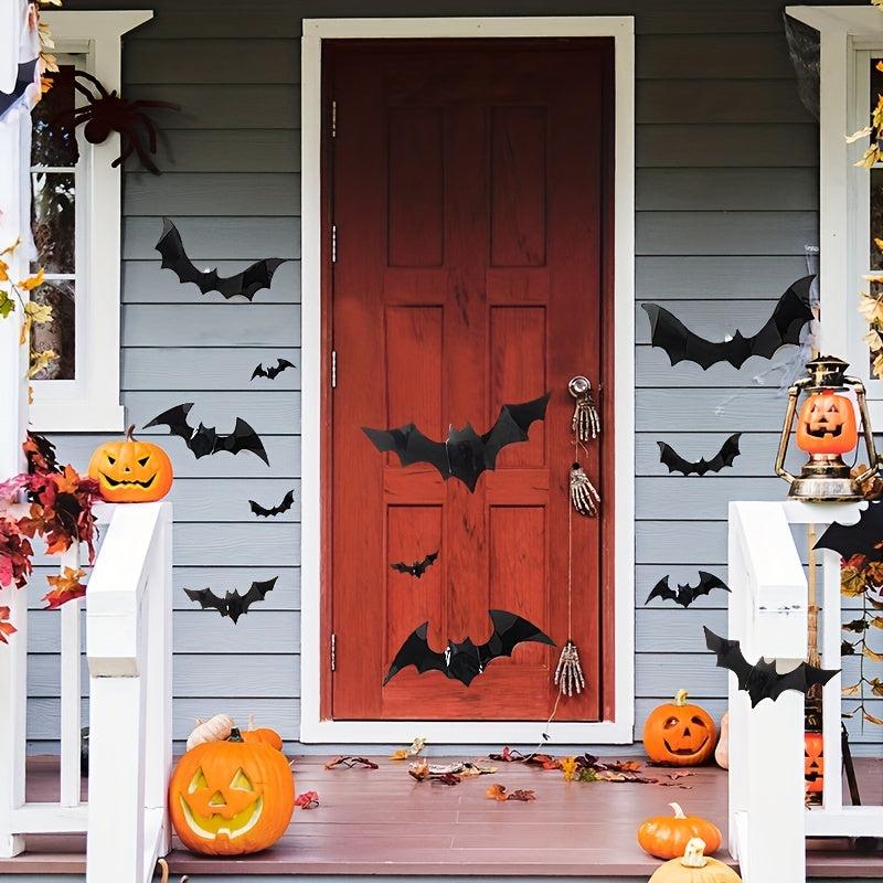 16pcs Halloween Bat Wall Stickers Window Decor
