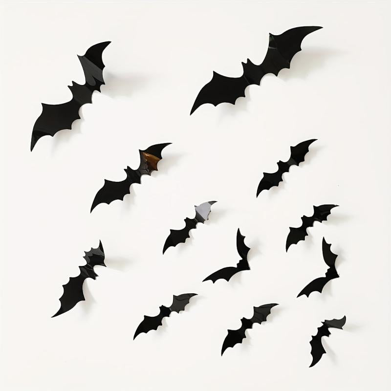 16pcs Halloween Bat Wall Stickers Window Decor