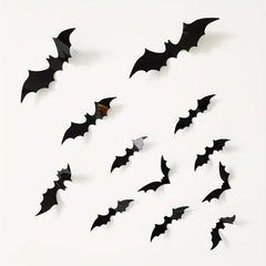 16pcs Halloween Bat Wall Stickers Window Decor