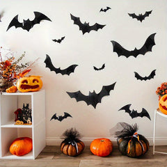 16pcs Halloween Bat Wall Stickers Window Decor
