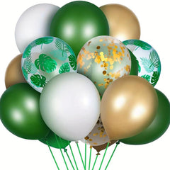 50pcs Jungle Safari Balloons Green Latex Palm Leaves Confetti Hawaiian Summer