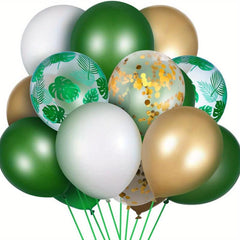 50pcs Jungle Safari Balloons Green Latex Palm Leaves Confetti Hawaiian Summer