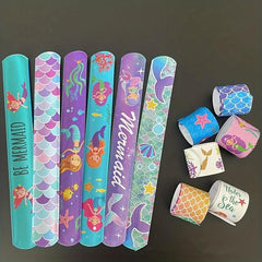 12pcs Mermaid Slap Ring Wrist Strap Party Decoration Supplies