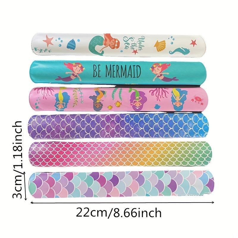 12pcs Mermaid Slap Ring Wrist Strap Party Decoration Supplies