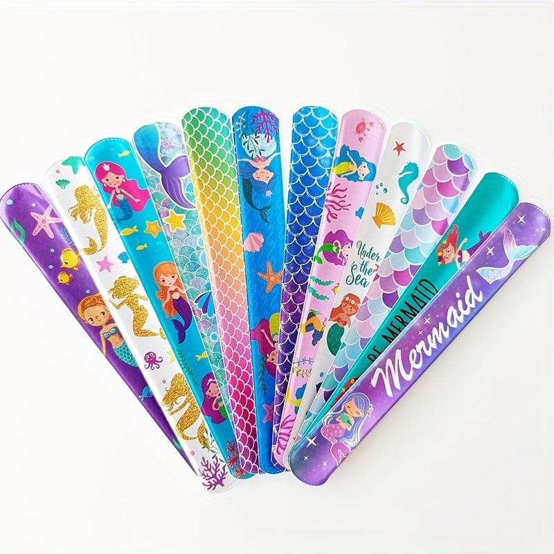 12pcs Mermaid Slap Ring Wrist Strap Party Decoration Supplies