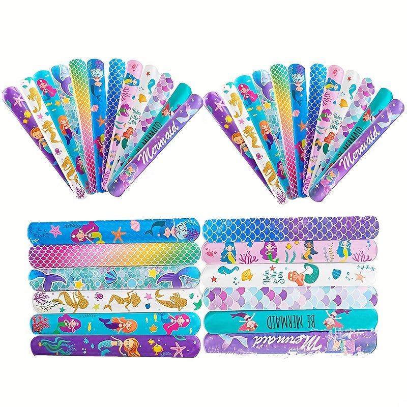 12pcs Mermaid Slap Ring Wrist Strap Party Decoration Supplies