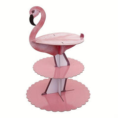 Flamingo Layered Cake Tray Hawaiian Style Cake Stand