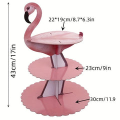 Flamingo Layered Cake Tray Hawaiian Style Cake Stand