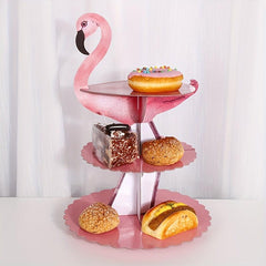 Flamingo Layered Cake Tray Hawaiian Style Cake Stand