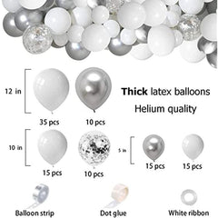 103pcs Silver Balloon Garland Arch Kit - Winter Wonderland Decor Set