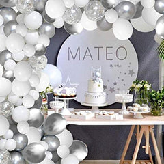 103pcs Silver Balloon Garland Arch Kit - Winter Wonderland Decor Set