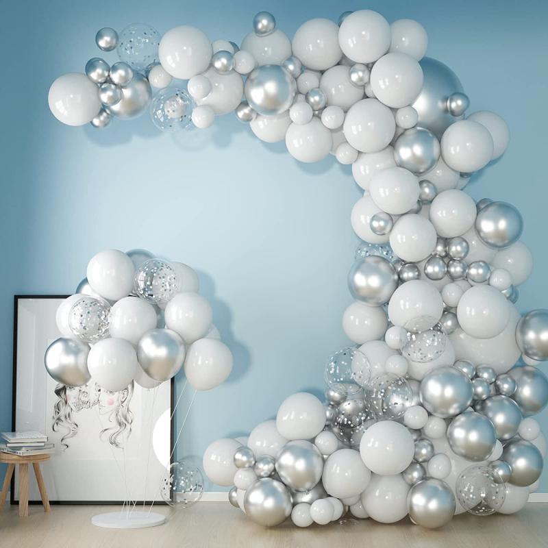 103pcs Silver Balloon Garland Arch Kit - Winter Wonderland Decor Set