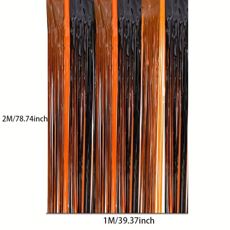 1pc Spooky Halloween Rain Silk Curtain for Door and Party Decorations