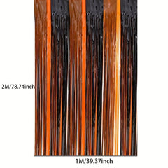 1pc Spooky Halloween Rain Silk Curtain for Door and Party Decorations