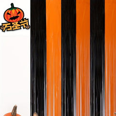 1pc Spooky Halloween Rain Silk Curtain for Door and Party Decorations