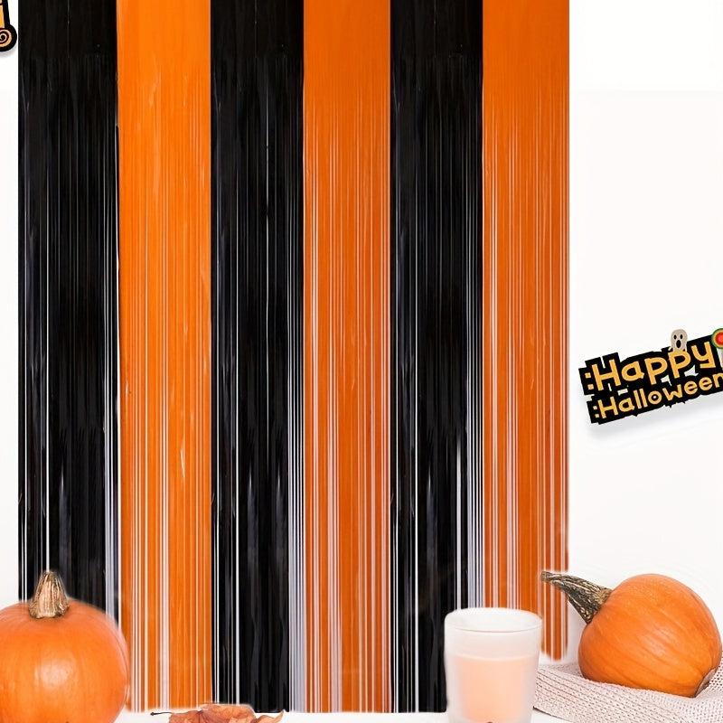 1pc Spooky Halloween Rain Silk Curtain for Door and Party Decorations
