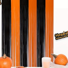 1pc Spooky Halloween Rain Silk Curtain for Door and Party Decorations