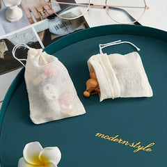 50pcs Muslin Bags With Drawstring Burlap Bags Canvas Drawstring Bags