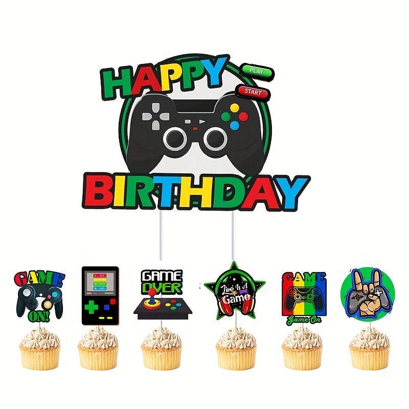 Gamepad Theme Birthday Party Balloon Set & Banner Boys Girls Gamer Party Decorat