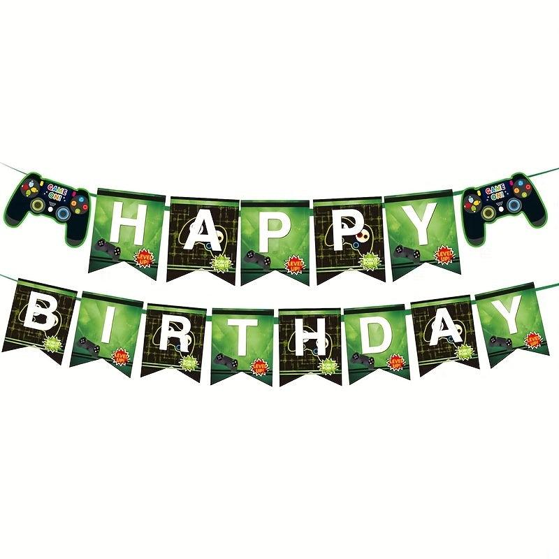 Gamepad Theme Birthday Party Balloon Set & Banner Boys Girls Gamer Party Decorat