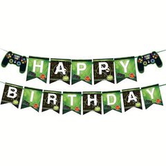 Gamepad Theme Birthday Party Balloon Set & Banner Boys Girls Gamer Party Decorat