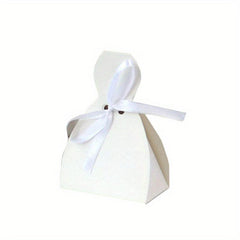 50pcs DIY Bride and Groom Paper Boxes with Ribbon for Chocolate Packaging