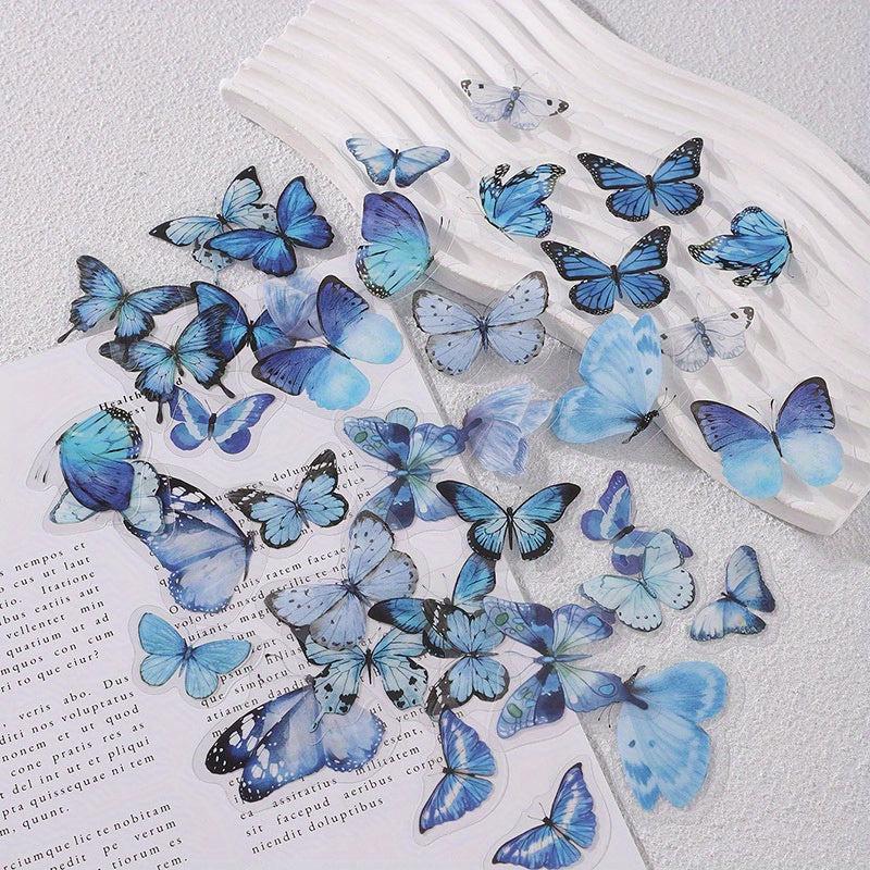 40 Sheets Retro Butterfly Hand Account DIY PET Sticker Pack